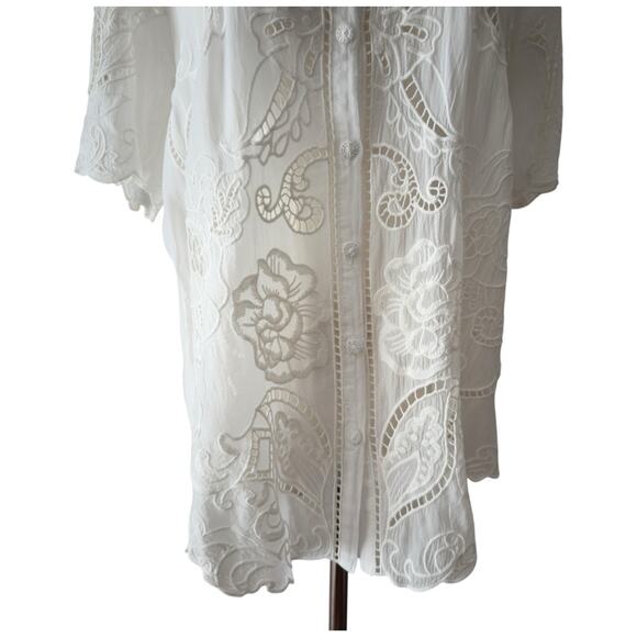 Johnny Was Chryssie Embroidered Short Sleeve Top Size XS - Picture 2 of 9